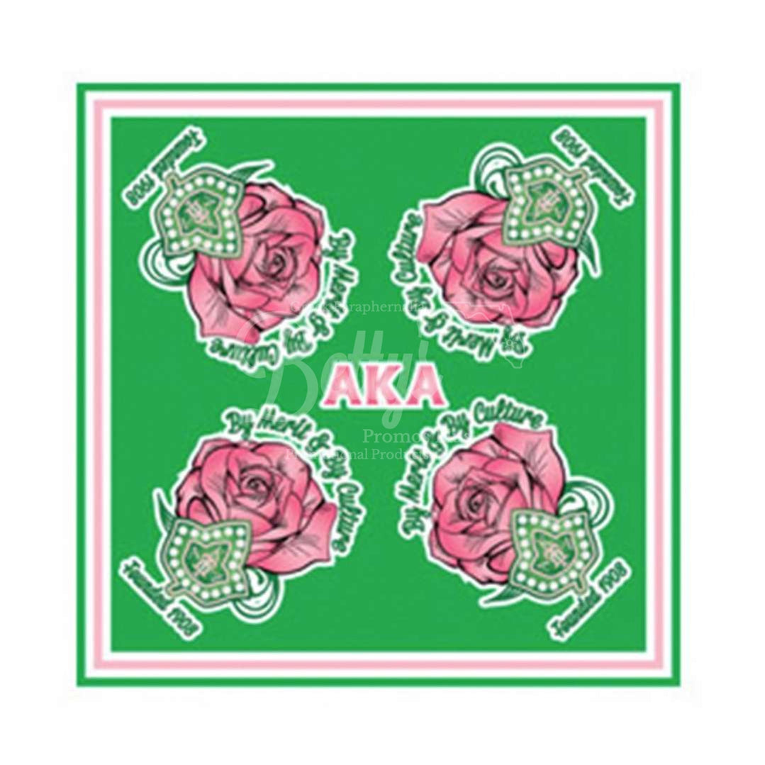Alpha Kappa Alpha AKA Rose Oversized Scarf ShawlGreen-Betty's Promos Plus Greek Paraphernalia