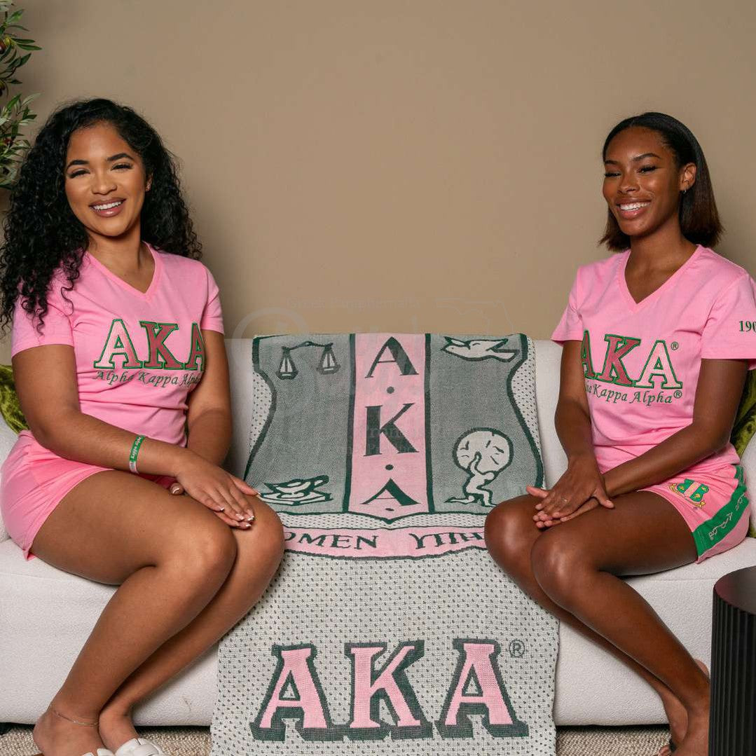 Alpha Kappa Alpha AKA Shield Afghan Throw BlanketShield-Betty's Promos Plus Greek Paraphernalia