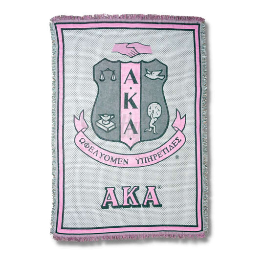 Alpha Kappa Alpha AKA Shield Afghan Throw BlanketShield-Betty's Promos Plus Greek Paraphernalia