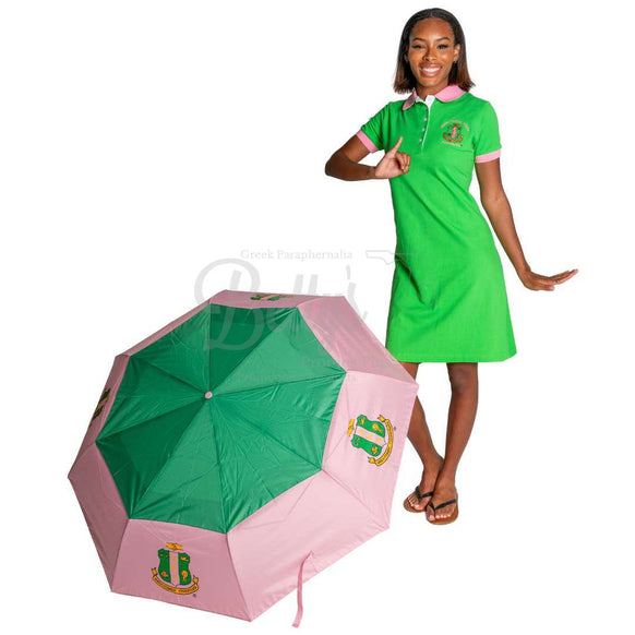 Alpha Kappa Alpha AKA Shield Hurricane Umbrella-Betty's Promos Plus Greek Paraphernalia