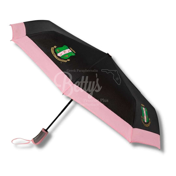 Alpha Kappa Alpha AKA Shield Hurricane UmbrellaSmall-Black-Betty's Promos Plus Greek Paraphernalia