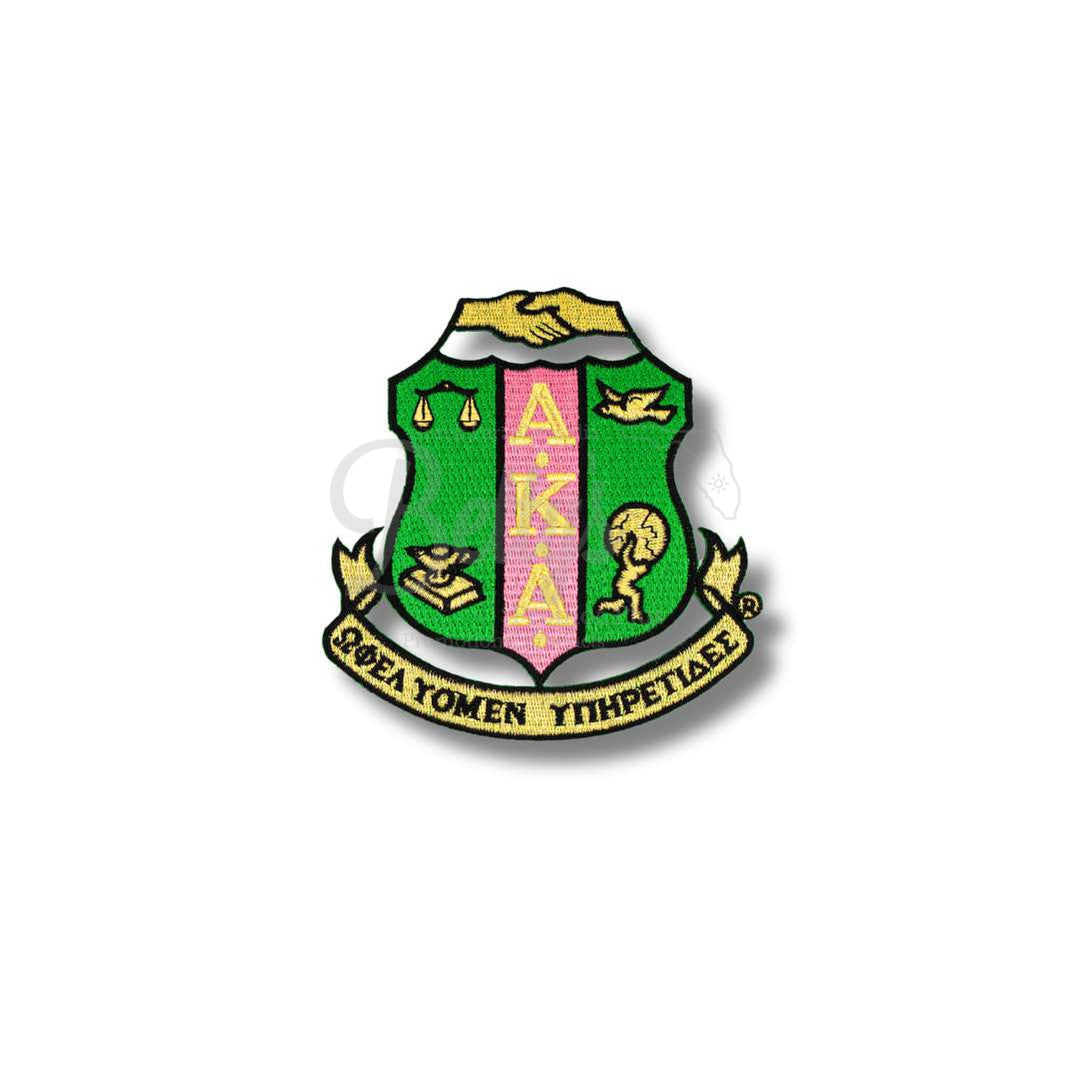 Alpha Kappa Alpha AKA Shield Iron-on Embroidery Shield PatchGreen-Medium-Betty's Promos Plus Greek Paraphernalia