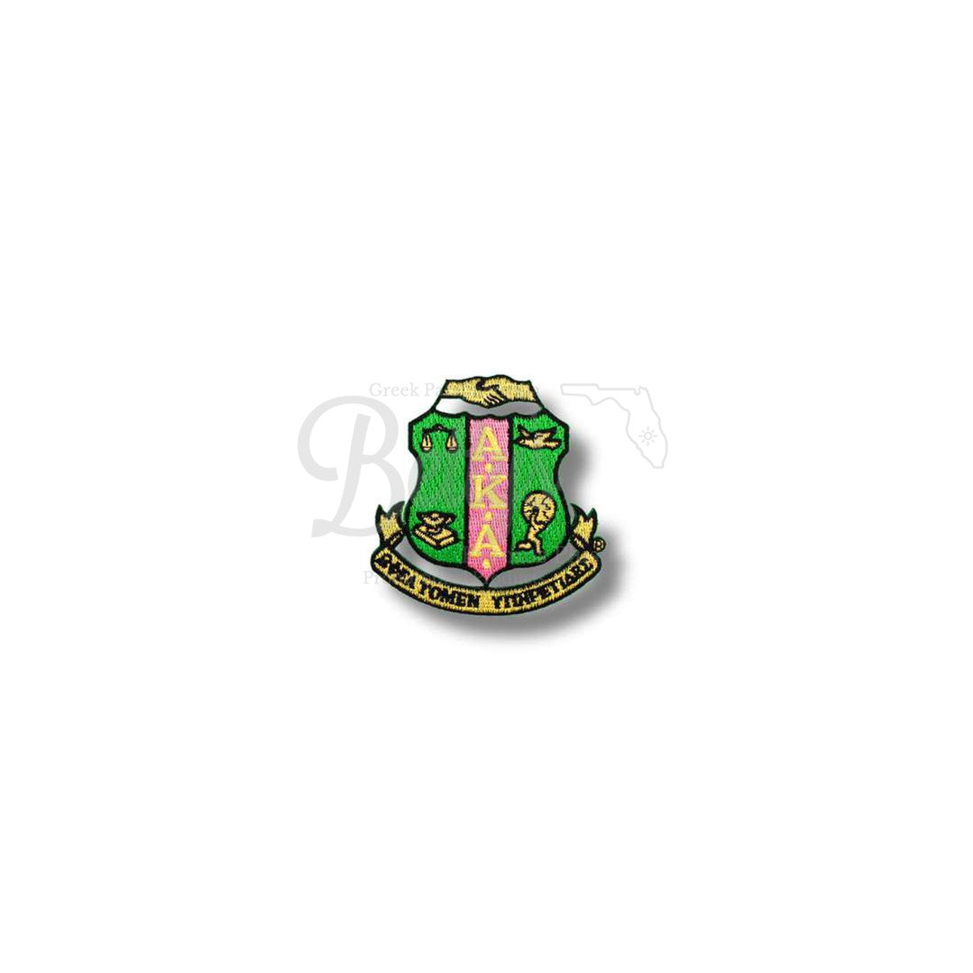 Alpha Kappa Alpha AKA Shield Iron-on Embroidery Shield PatchGreen-Small-Betty's Promos Plus Greek Paraphernalia