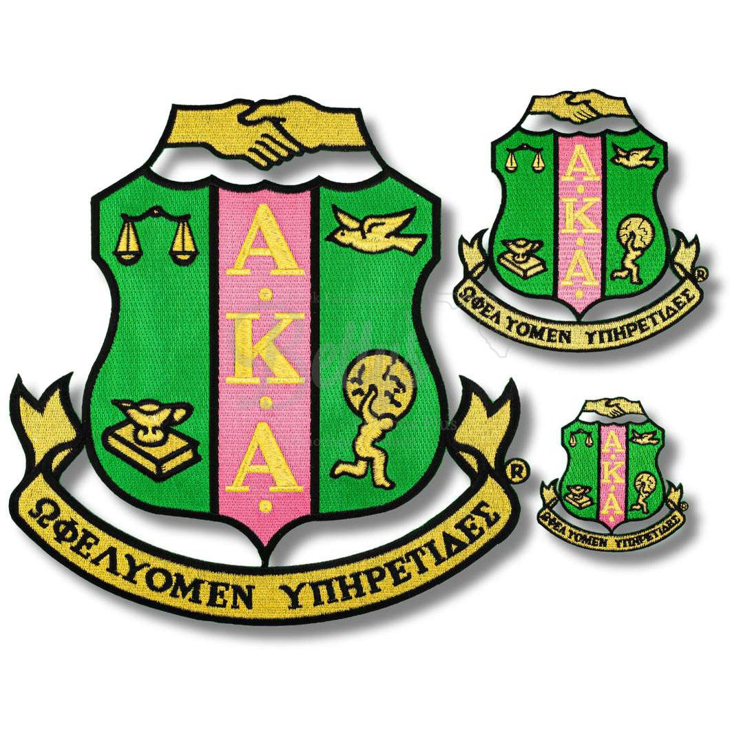 Alpha Kappa Alpha AKA Shield Iron-on Embroidery Shield Patch-Betty's Promos Plus Greek Paraphernalia