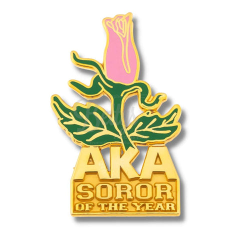 Alpha Kappa Alpha "AKA Soror of the Year" Greek Lapel PinGold-Betty's Promos Plus Greek Paraphernalia