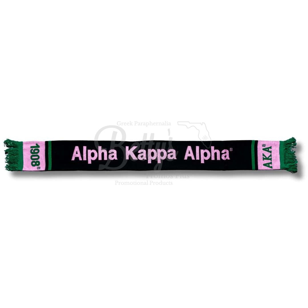 Alpha Kappa Alpha AKA Sorority Knit Scarf-Betty's Promos Plus Greek Paraphernalia