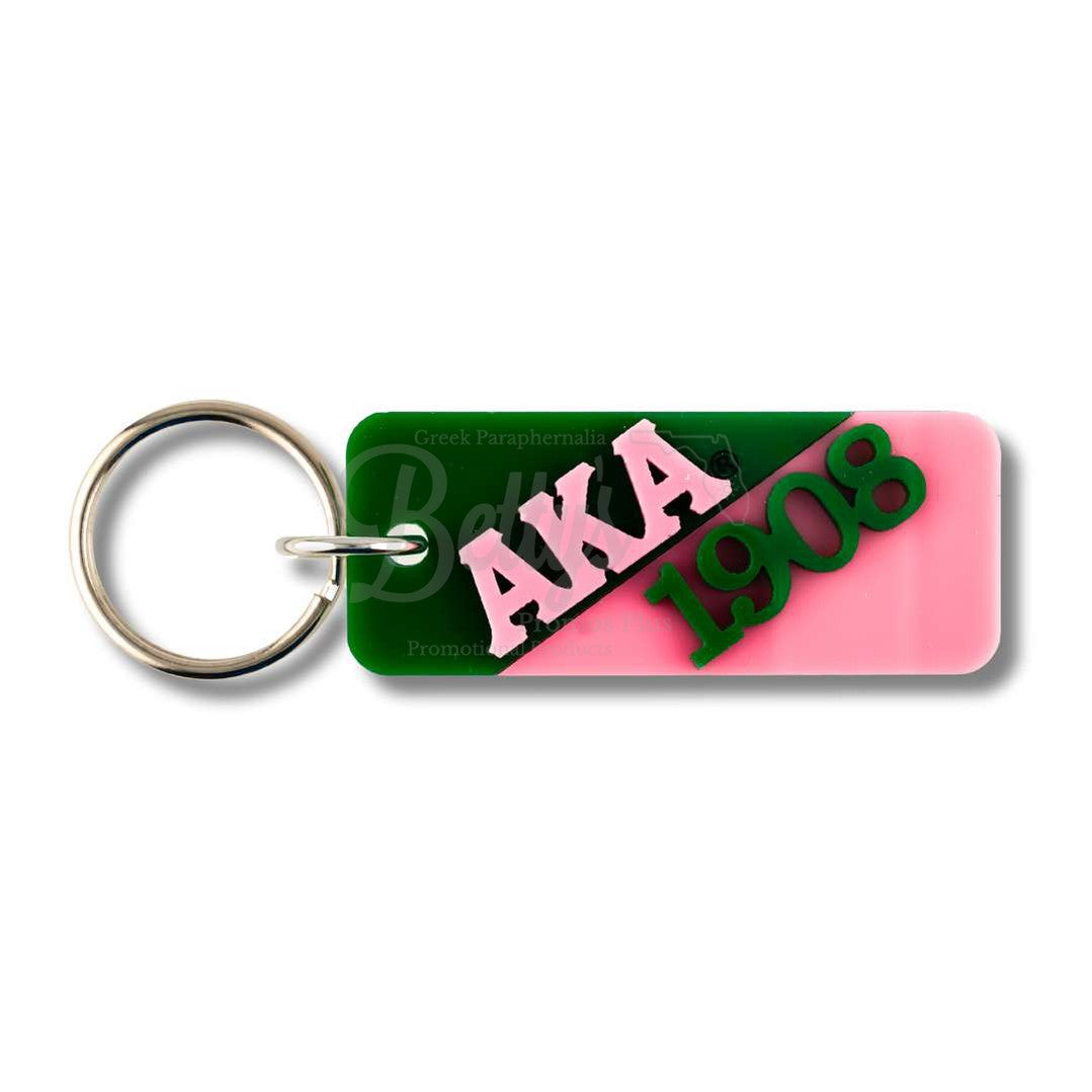 Alpha Kappa Alpha AKA Split Acrylic KeychainAKA/1908-Betty's Promos Plus Greek Paraphernalia