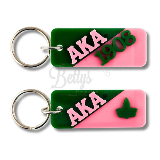 Alpha Kappa Alpha AKA Split Acrylic Keychain-Betty's Promos Plus Greek Paraphernalia