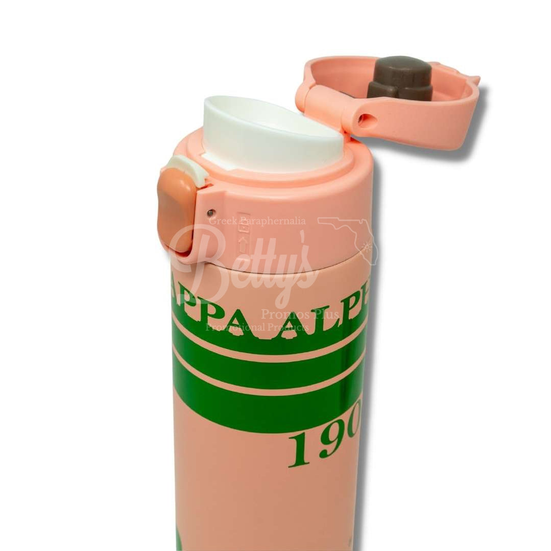 Alpha Kappa Alpha AKA Stainless Steel Water Bottle with Flip TopPink-Betty's Promos Plus Greek Paraphernalia