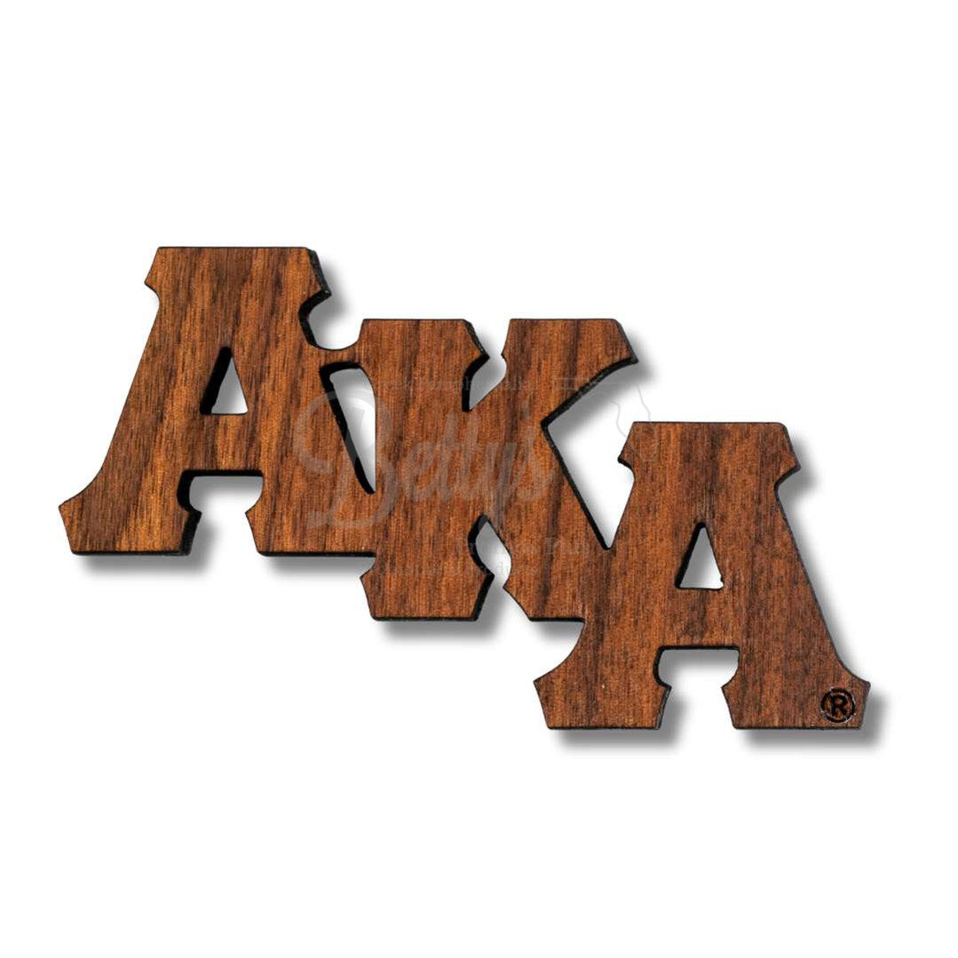 Alpha Kappa Alpha AKA Wooden Greek Letters Lapel PinBrown-Large-Betty's Promos Plus Greek Paraphernalia