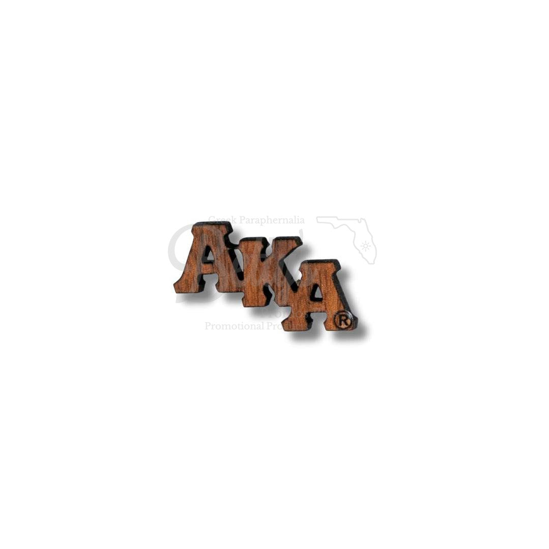 Alpha Kappa Alpha AKA Wooden Greek Letters Lapel PinBrown-Small-Betty's Promos Plus Greek Paraphernalia