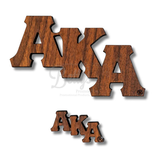 Alpha Kappa Alpha AKA Wooden Greek Letters Lapel Pin-Betty's Promos Plus Greek Paraphernalia