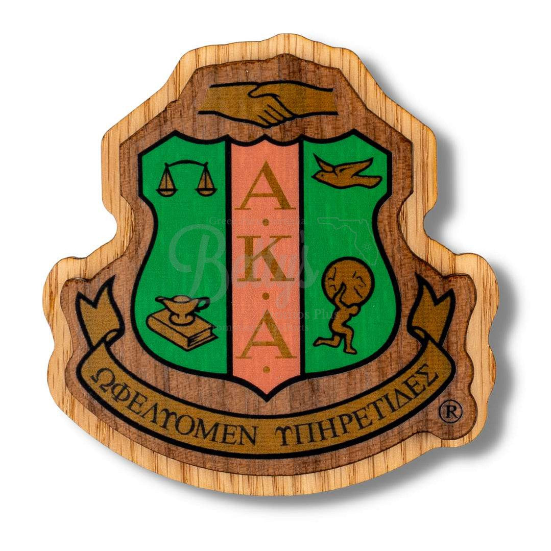 Alpha Kappa Alpha AKA Wooden Shield DecalLarge-Betty's Promos Plus Greek Paraphernalia