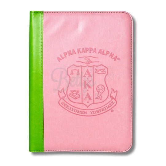 Alpha Kappa Alpha AKA Zip Around Business PadfolioPink-Betty's Promos Plus Greek Paraphernalia