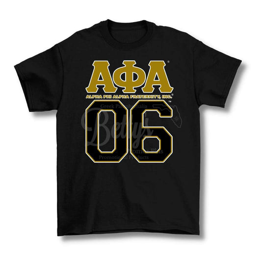 Alpha Phi Alpha ΑΦΑ 06 Screen Printed T-ShirtBlack-Small-Betty's Promos Plus Greek Paraphernalia