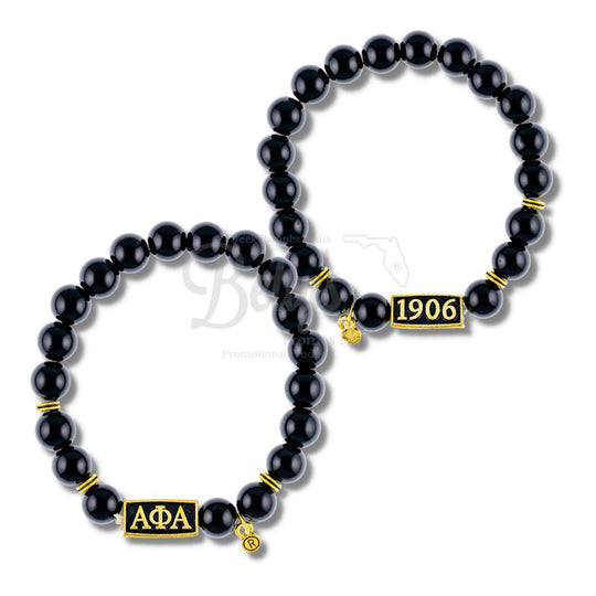 Alpha Phi Alpha ΑΦΑ 1906 Black Beaded BraceletBlack-Betty's Promos Plus Greek Paraphernalia