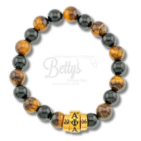 Alpha Phi Alpha ΑΦΑ 1906 Black & Gold Beaded BraceletBlack & Gold-Betty's Promos Plus Greek Paraphernalia