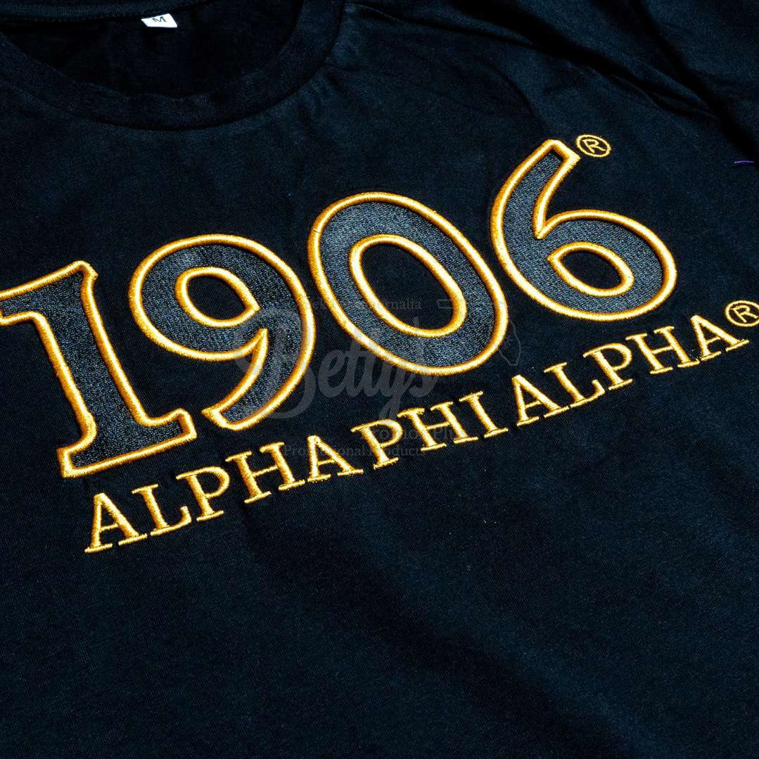 Alpha Phi Alpha ΑΦΑ 1906 Embroidered Long Sleeve T-Shirt-Betty's Promos Plus Greek Paraphernalia