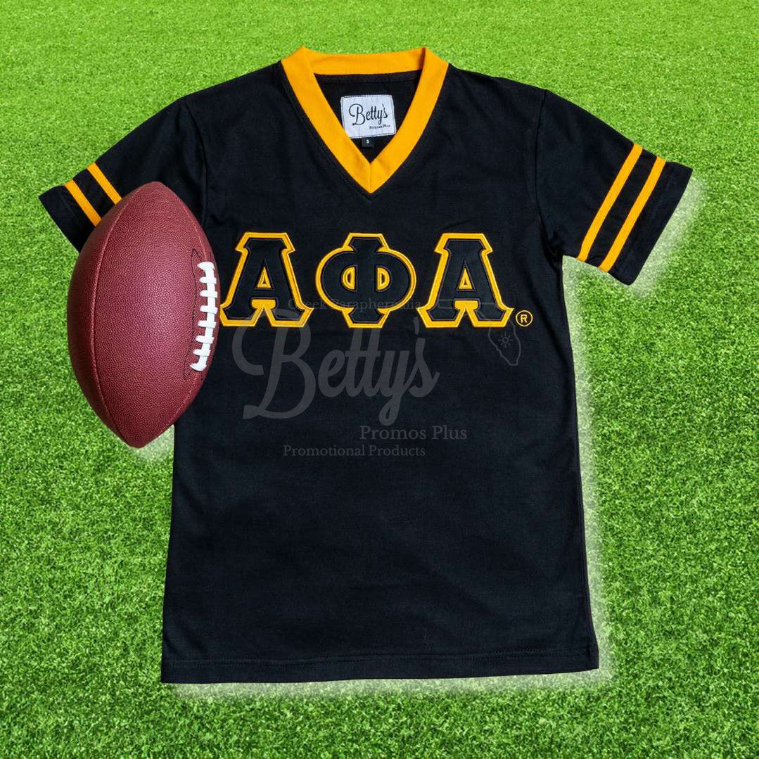 Alpha Phi Alpha ΑΦΑ Double Stitched Appliqué Embroidered Jersey T-Shirt-Betty's Promos Plus Greek Paraphernalia