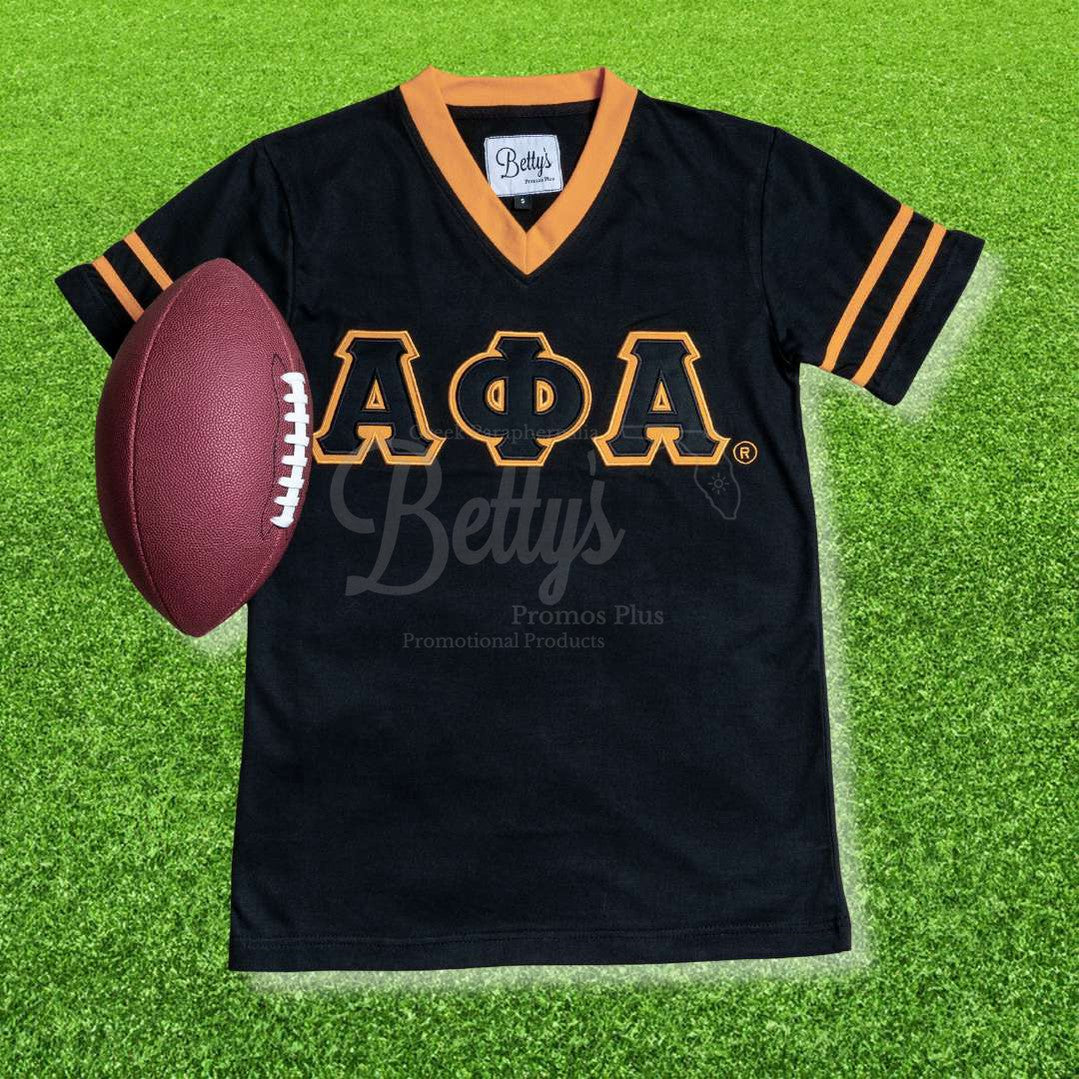 Alpha Phi Alpha ΑΦΑ Double Stitched Appliqué Embroidered Jersey T-ShirtBlack-Small-Betty's Promos Plus Greek Paraphernalia