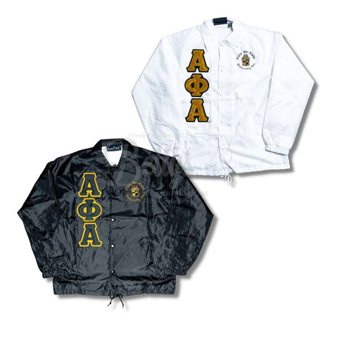 Alpha Phi Alpha ΑΦΑ Double-Stitched Embroidered Windbreaker Greek Line Jacket-Betty's Promos Plus Greek Paraphernalia