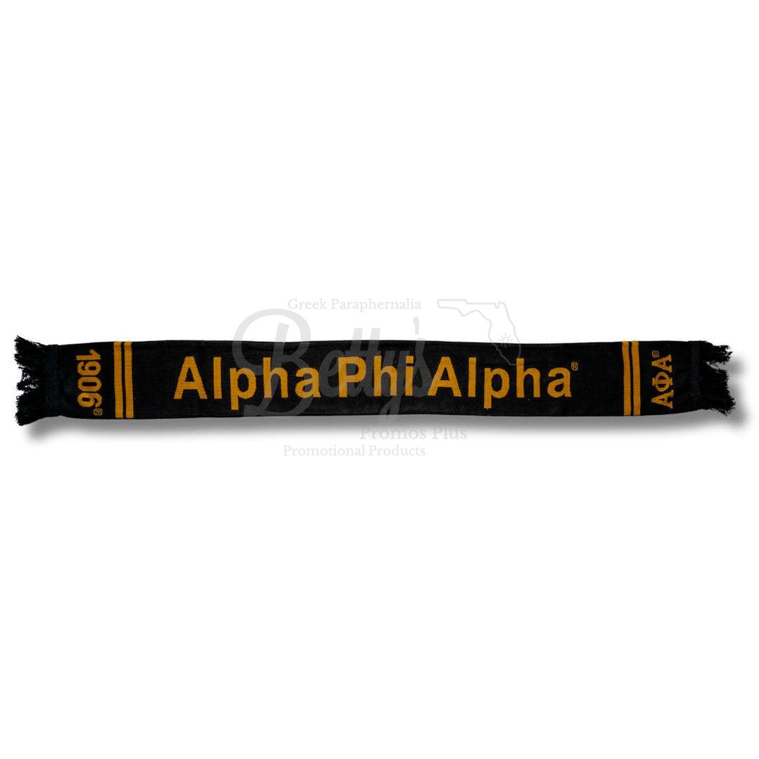 Alpha Phi Alpha ΑΦΑ Fraternity Knit ScarfBlack-Betty's Promos Plus Greek Paraphernalia