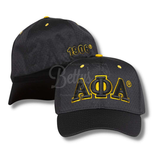 Alpha Phi Alpha ΑΦΑ Greek Letters Mesh Flex Fit Embroidered HatBlack-Betty's Promos Plus Greek Paraphernalia