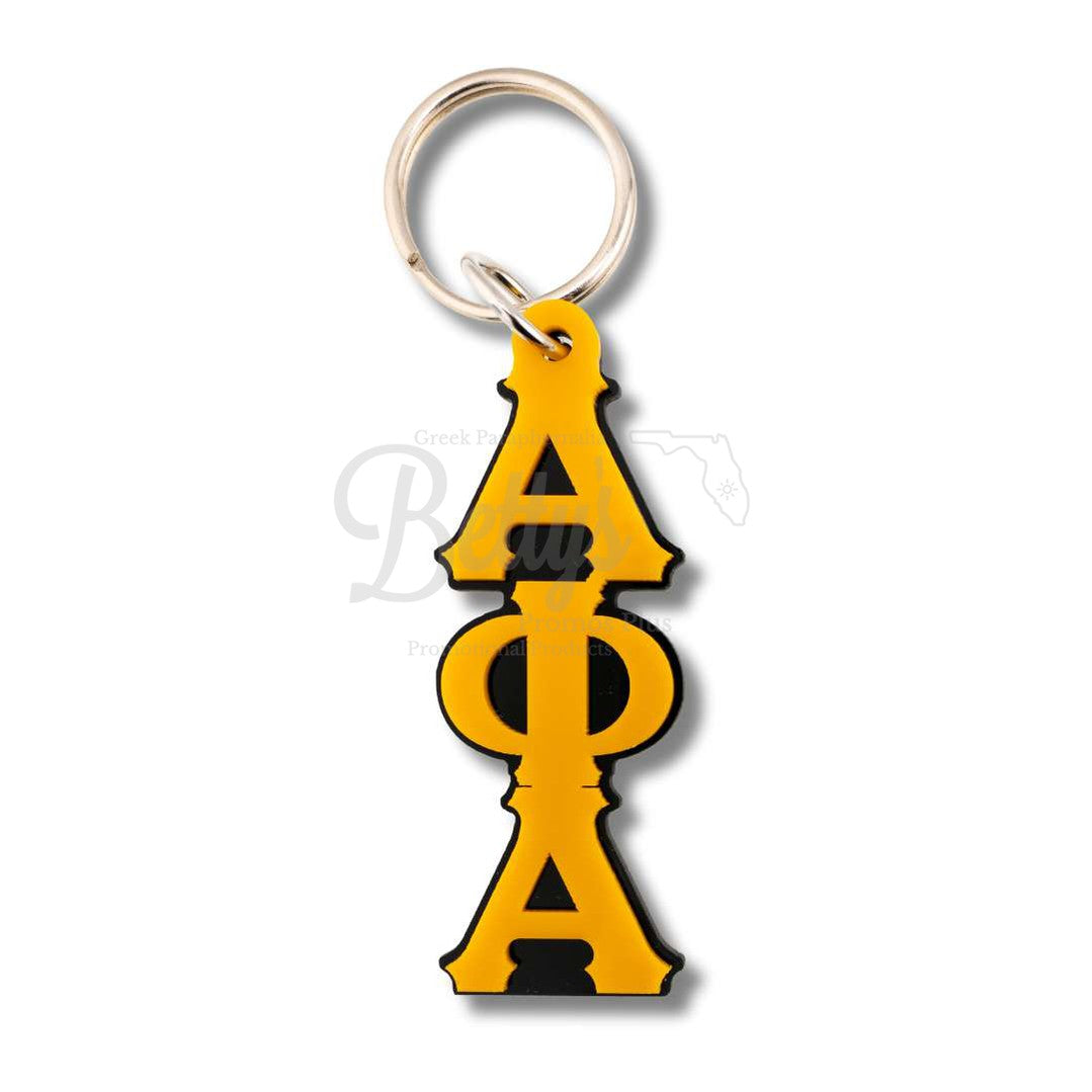 Alpha Phi Alpha ΑΦΑ Greek Letters Vertical Acrylic KeychainGold-Large-Betty's Promos Plus Greek Paraphernalia