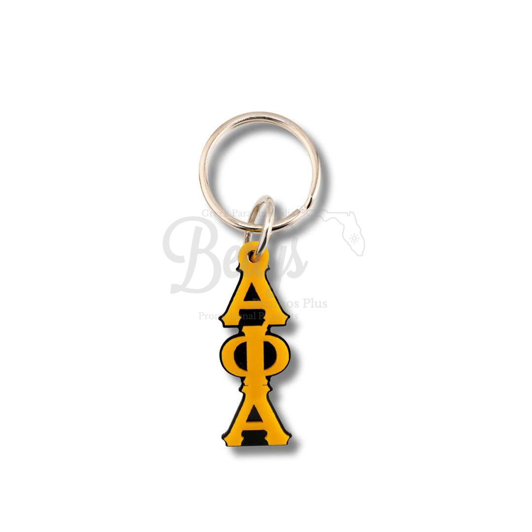 Alpha Phi Alpha ΑΦΑ Greek Letters Vertical Acrylic KeychainGold-Small-Betty's Promos Plus Greek Paraphernalia