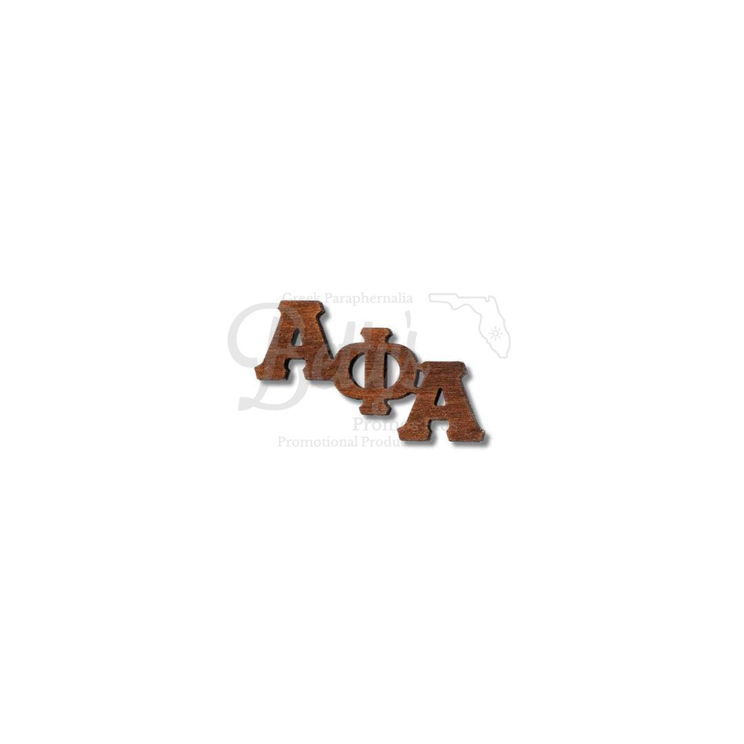 Alpha Phi Alpha ΑΦΑ Greek Letters Wooden Lapel PinSmall-Betty's Promos Plus Greek Paraphernalia