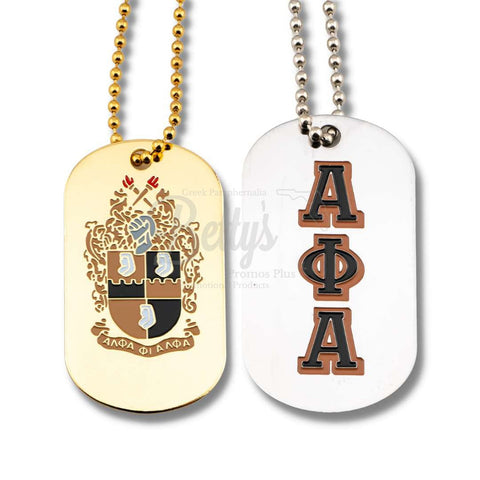 Alpha Phi Alpha ΑΦΑ Greek Letters and Shield Fraternity Dog Tag-Betty's Promos Plus Greek Paraphernalia
