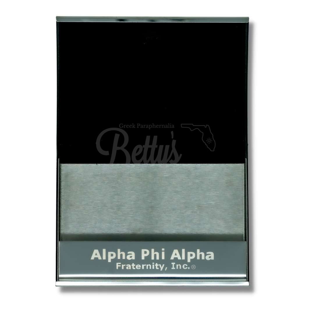 Alpha Phi Alpha ΑΦΑ Laser Engraved Business Card HolderBlack-Betty's Promos Plus Greek Paraphernalia