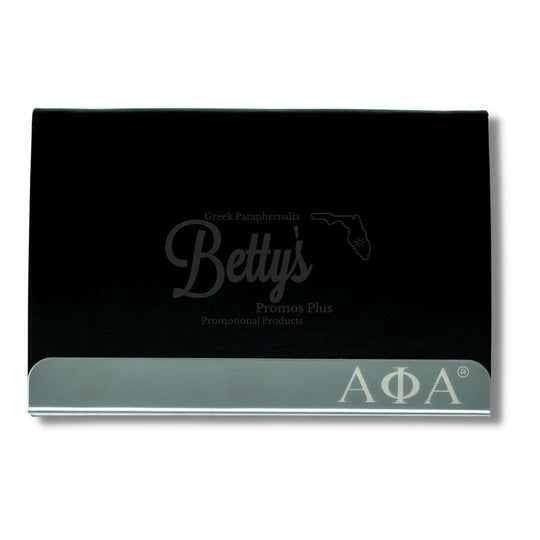 Alpha Phi Alpha ΑΦΑ Laser Engraved Business Card HolderBlack-Betty's Promos Plus Greek Paraphernalia