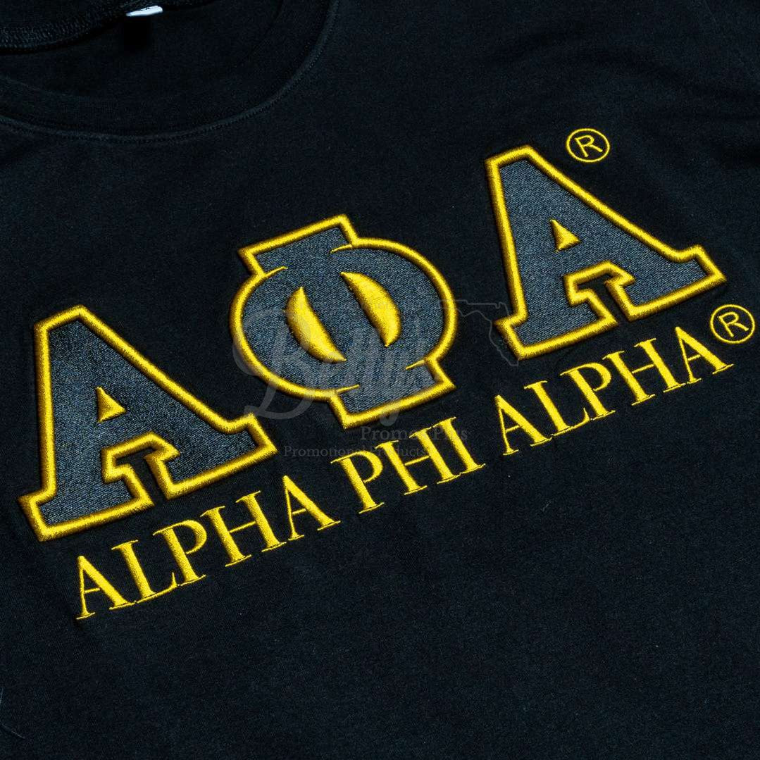 Alpha Phi Alpha ΑΦΑ Luxury Embroidered T-Shirt with 1906 Sleeve-Betty's Promos Plus Greek Paraphernalia