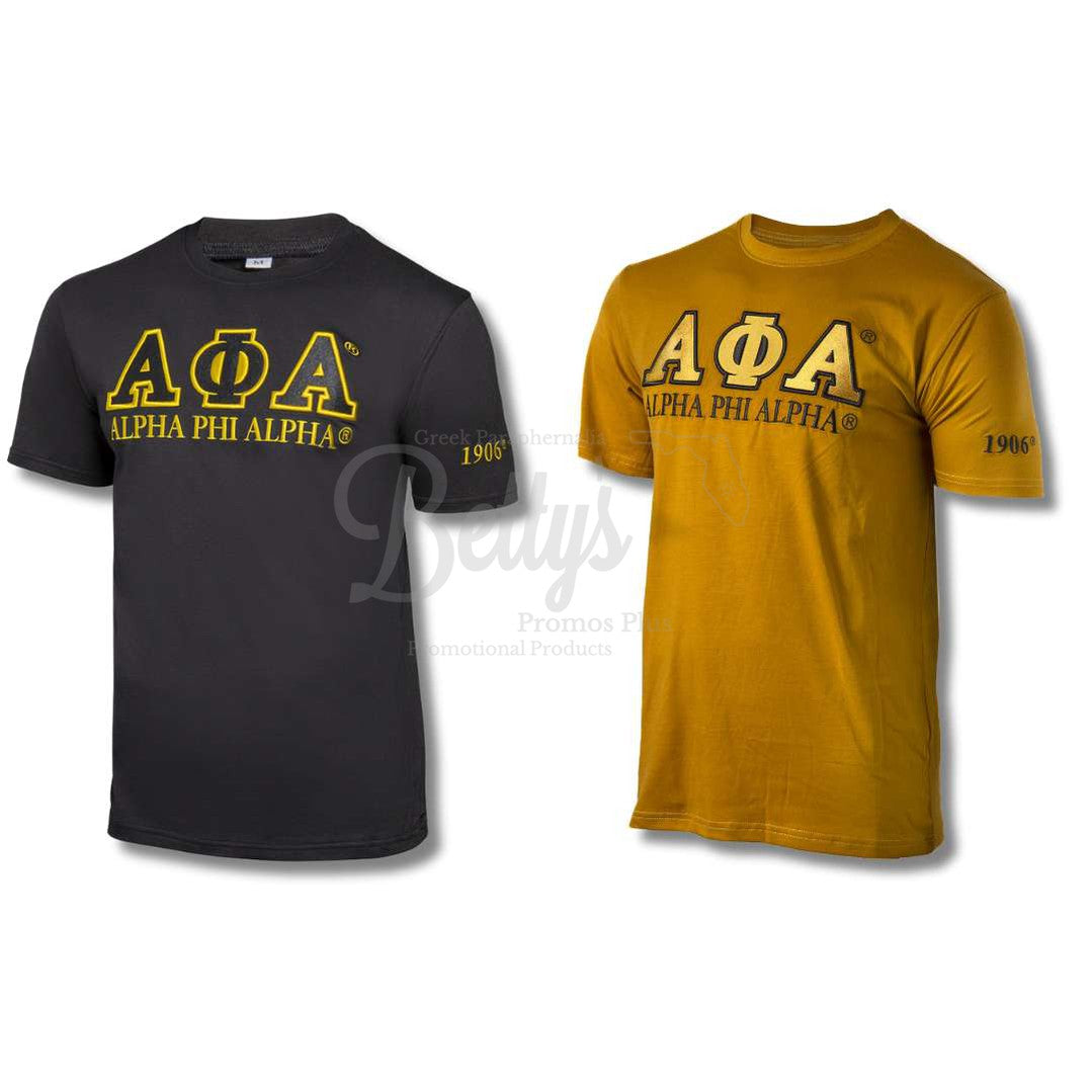 Alpha Phi Alpha ΑΦΑ Luxury Embroidered T-Shirt with 1906 Sleeve-Betty's Promos Plus Greek Paraphernalia