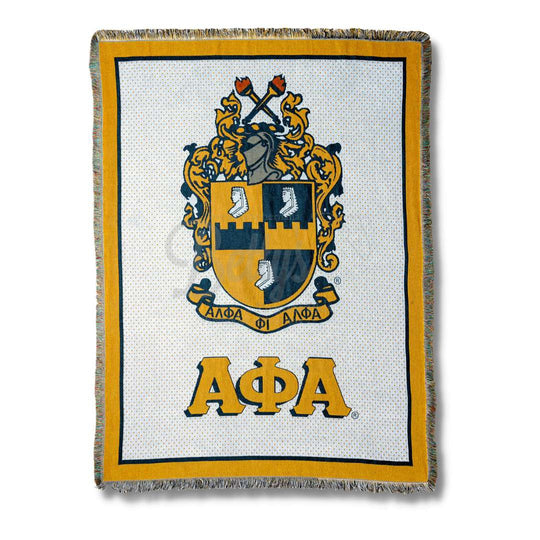 Alpha Phi Alpha ΑΦΑ Shield Afghan Throw BlanketShield-Betty's Promos Plus Greek Paraphernalia