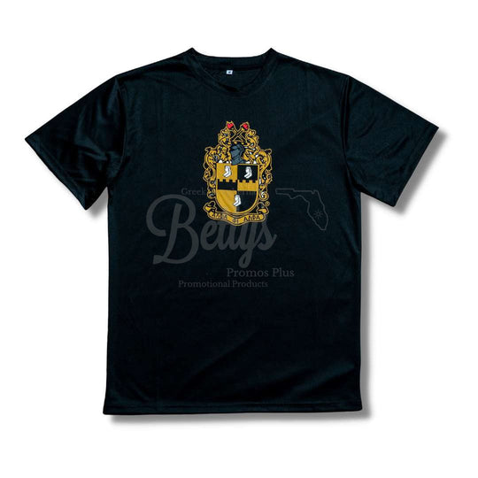 Alpha Phi Alpha ΑΦΑ Shield Performance Moisture Wicking Screen Printed Workout T-ShirtBlack-Medium-Betty's Promos Plus Greek Paraphernalia