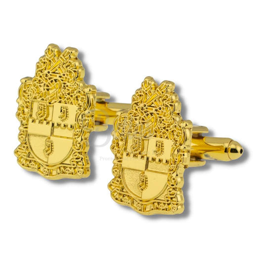 Alpha Phi Alpha ΑΦΑ Shield Sandblasted Cuff LinksGold-Betty's Promos Plus Greek Paraphernalia