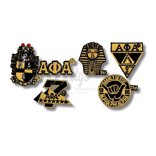 Alpha Phi Alpha ΑΦΑ Stick-On Embroidered Patch Set of 3 Patches-Betty's Promos Plus Greek Paraphernalia