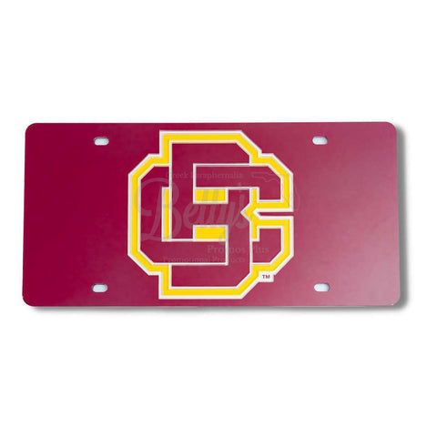 Bethune-Cookman B-CU Wildcats Logo Laser Engraved Mirrored Acrylic Auto Tag License PlateMaroon-Betty's Promos Plus Greek Paraphernalia