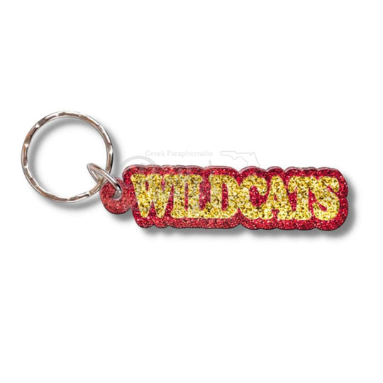 Bethune-Cookman BCU Wildcats Glitter KeychainMaroon-Betty's Promos Plus Greek Paraphernalia