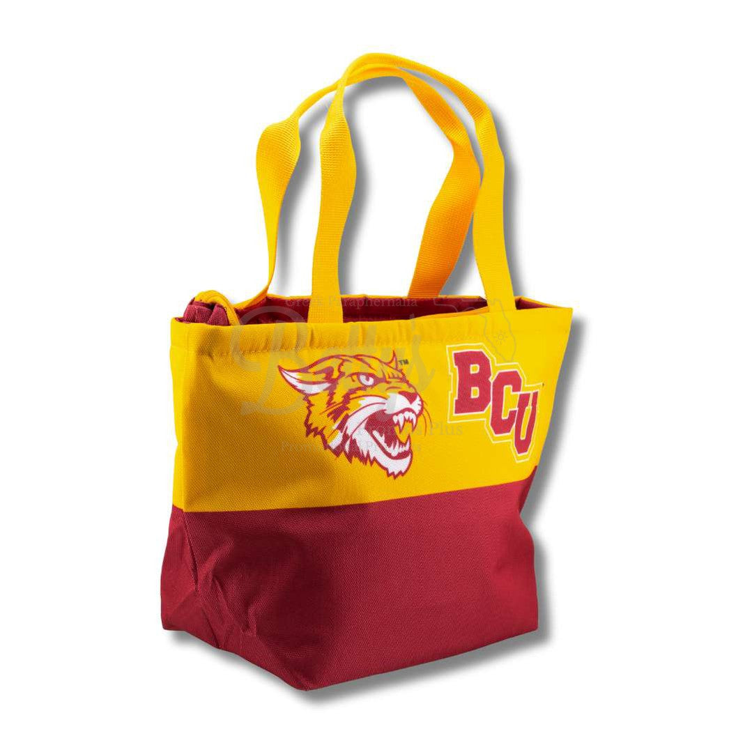 Bethune-Cookman University B-CU 2-Tone Insulated Lunch Bag with HandleMaroon-Betty's Promos Plus Greek Paraphernalia