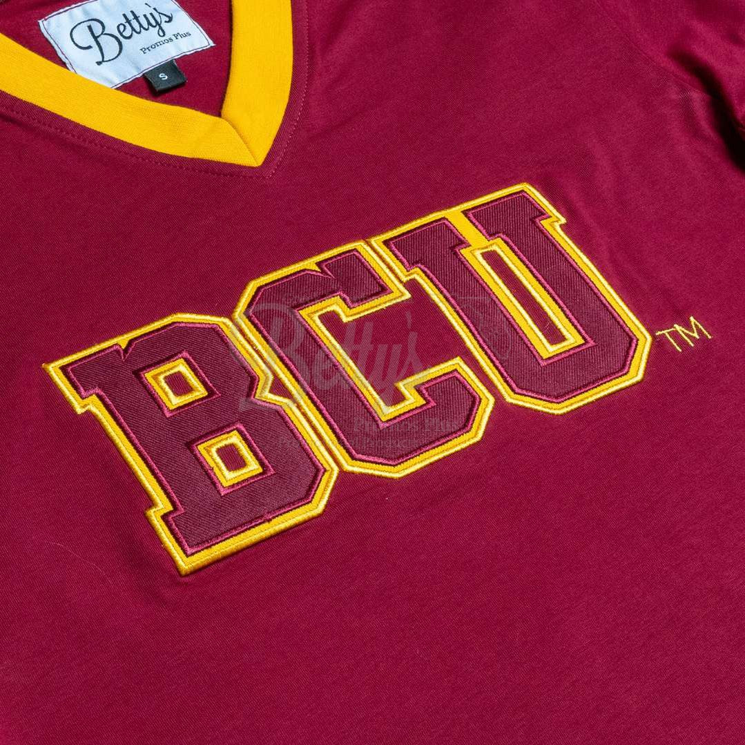 Bethune-Cookman University B-CU Double Stitched Appliqué Embroidered Jersey T-Shirt-Betty's Promos Plus Greek Paraphernalia
