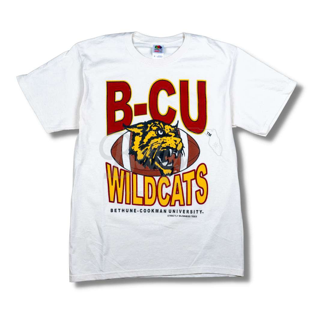 Bethune Cookman University B-CU Wildcats Football T-ShirtCream-Small-Betty's Promos Plus Greek Paraphernalia