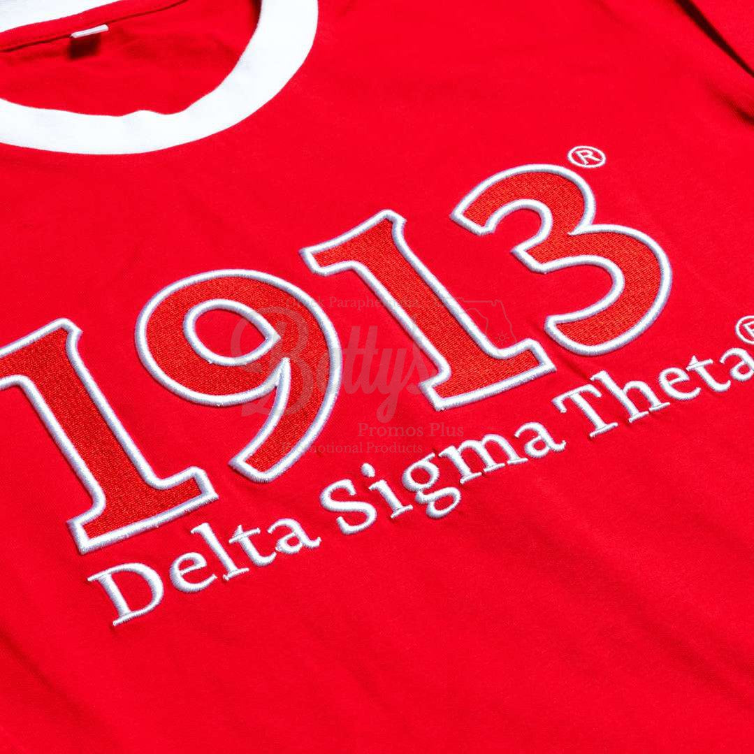 Delta Sigma Theta ΔΣΘ 1913 Embroidered Long Sleeve T-Shirt-Betty's Promos Plus Greek Paraphernalia