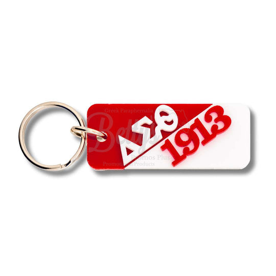 Delta Sigma Theta ΔΣΘ 1913 Split Acrylic KeychainΔΣΘ/1913-Betty's Promos Plus Greek Paraphernalia