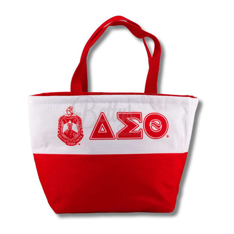 Delta Sigma Theta ΔΣΘ 2-Tone Insulated Lunch Bag with HandleRed-Betty's Promos Plus Greek Paraphernalia