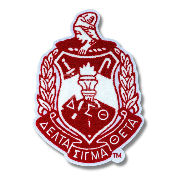 Delta Sigma Theta ΔΣΘ Chenille Shield Embroidery PatchChenille-Betty's Promos Plus Greek Paraphernalia