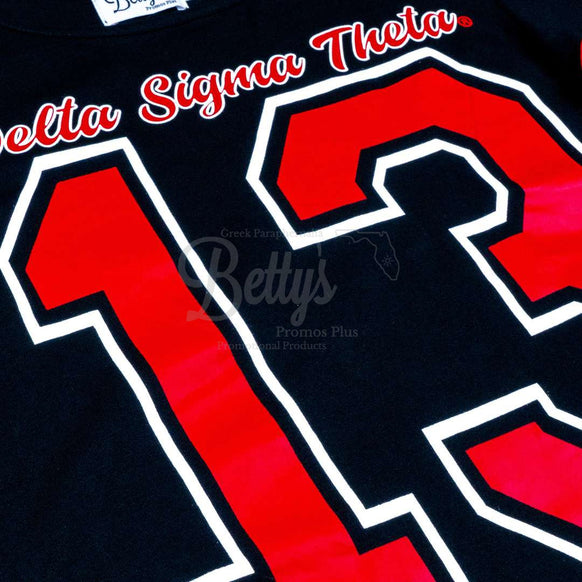 Delta Sigma Theta ΔΣΘ Cold Shoulder 13 Screen Printed T-Shirt-Betty's Promos Plus Greek Paraphernalia