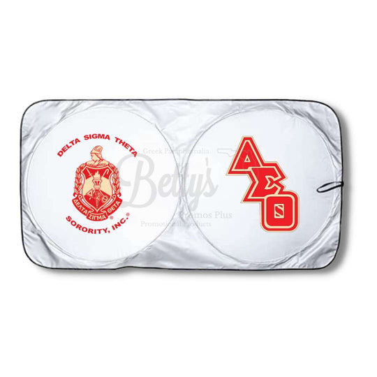 Delta Sigma Theta ΔΣΘ Collapsible Car Sun Shade with PouchRed-Betty's Promos Plus Greek Paraphernalia